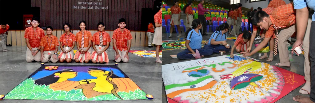 Celebrating Artistic Flair: Inter-house Rangoli and Diya Decoration