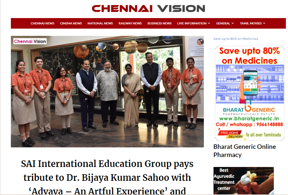 Chennai Vision || SAI International Education Group pays tribute to Dr...