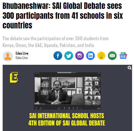 Edex Live || Bhubaneshwar: SAI Global Debate sees 300 participants fro...