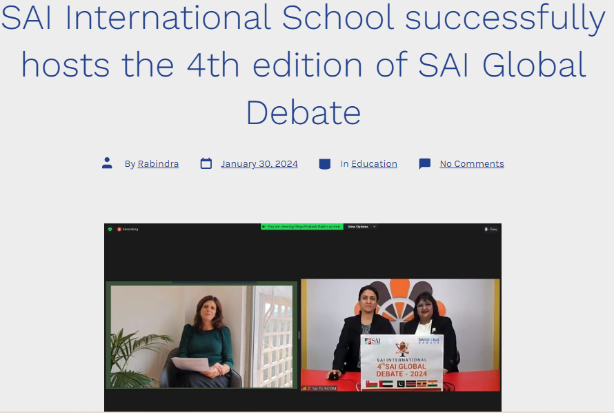 Quick Biz News || SAI International School successfully hosts the 4th ...