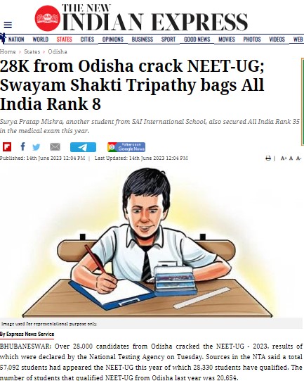 28K from Odisha crack NEET-UG; Swayam Shakti Tripathy bags All India R...