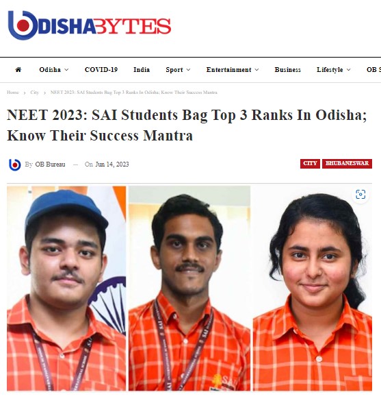 NEET 2023: SAI Students Bag Top 3 Ranks In Odisha; Know Their Success ...