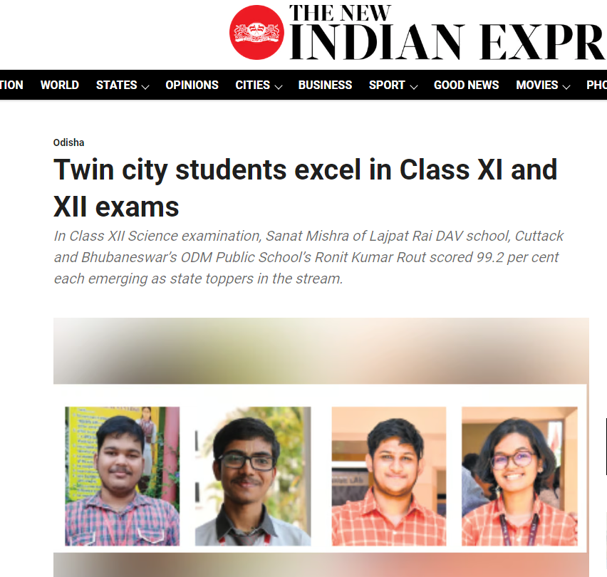 The Indian Express || Twin city students excel in Class XI and XII exa...