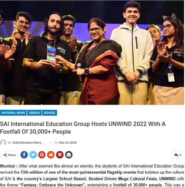 SAI International Education Group Hosts UNWIND 2022 With A Footfall Of...