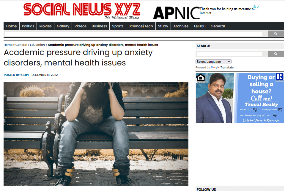 Academic pressure driving up anxiety disorders, mental health issues |...