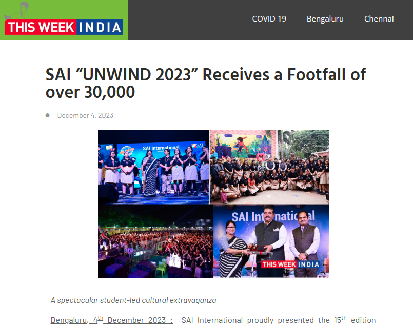 This Week India || SAI “UNWIND 2023” Receives a Footfall of over 3...