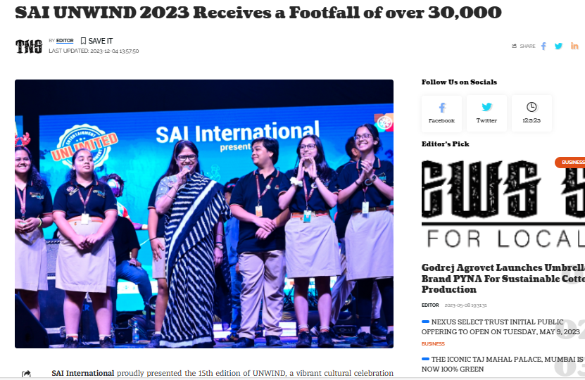 The News Strike || SAI UNWIND 2023 Receives a Footfall of over 30,000