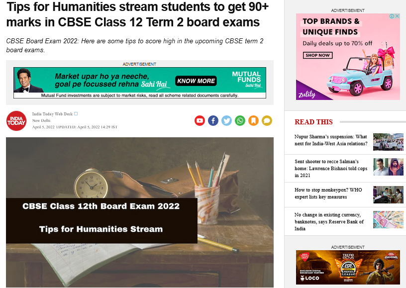 Tips for Humanities stream students to get 90+ marks in CBSE Class 12 Term 2 board exams || India Today