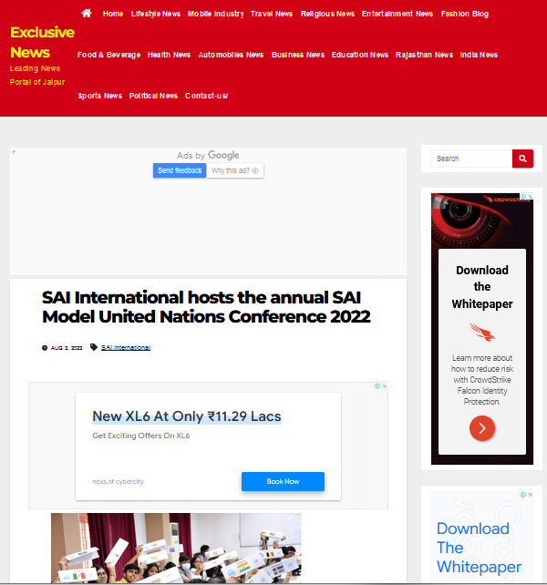 SAI International hosts the annual SAI Model United Nations Conference 2022 || Exclusive News