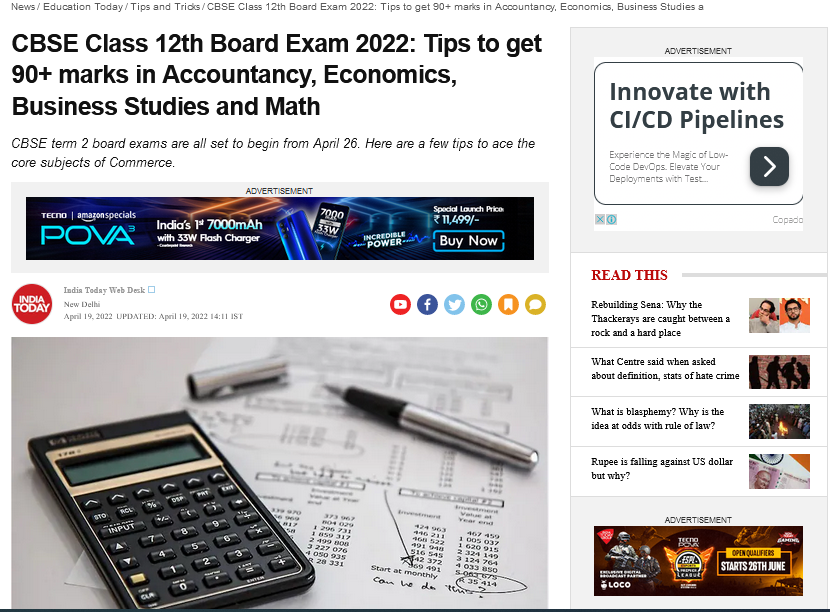 CBSE Class 12th Board Exam 2022: Tips to get 90+ marks in Accountancy, Economics, Business Studies and Math || India Today