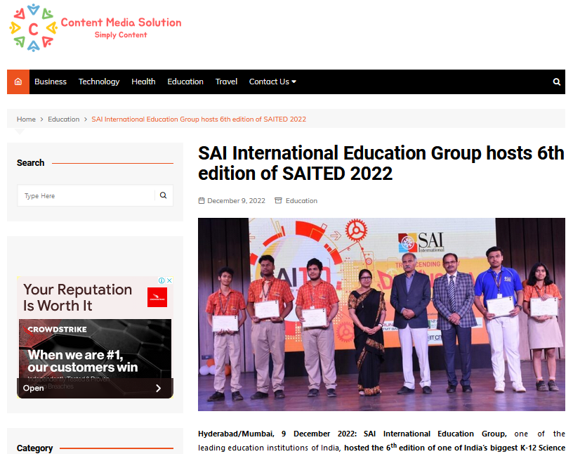 SAI International Education Group hosts 6th edition of SAITED 2022 || ...